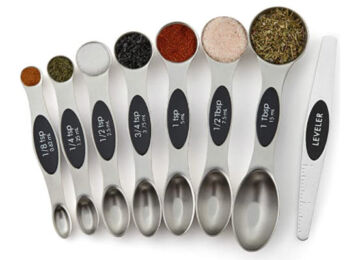 Magnetic Measuring Spoons Set 🥄 Dual Sided, Stainless Steel