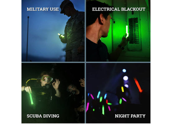 Green-Glow Emergency Light Sticks for Camping, Parties & More