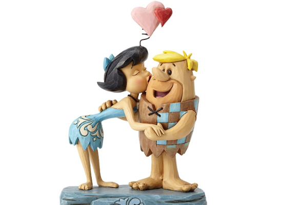 “The Flintstones” Betty Kissing Barney Stone Resin Figurine, 6.25”