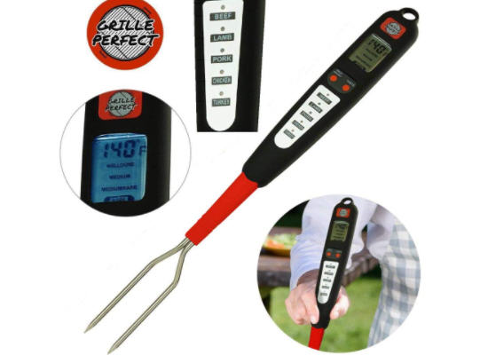 Digital Meat Thermometer 'Fork' for Grilling and Barbecue 🌡 (with 'Ready' Alarm)