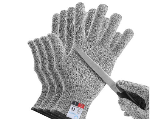 Cut Resistant Kitchen Gloves 🧤 Food Grade Level 5 Hand Protection