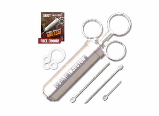 Stainless Steel Meat Injector Kit with 3 Professional Marinade Needles
