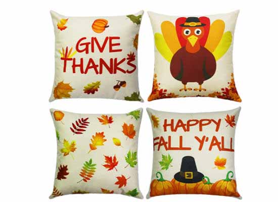 Fall Vintage Linen Pillow Covers ๐ Set of 4