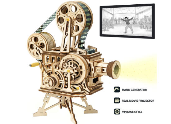 Boys Toys - 3D Wooden Puzzle Mechanical Projector Kit 📽