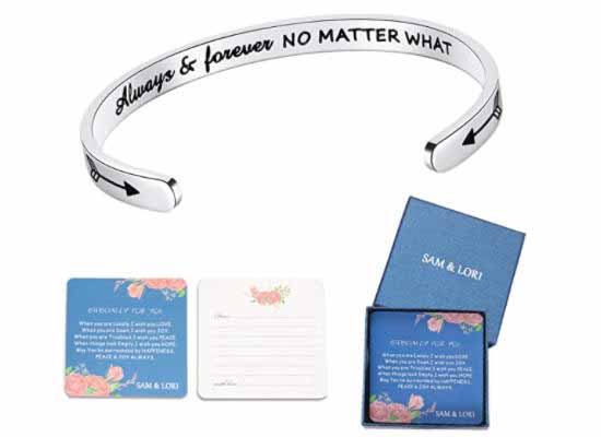 Inspirational Stainless Steel Bangle ❤ Engraved with Motivational Hidden Message