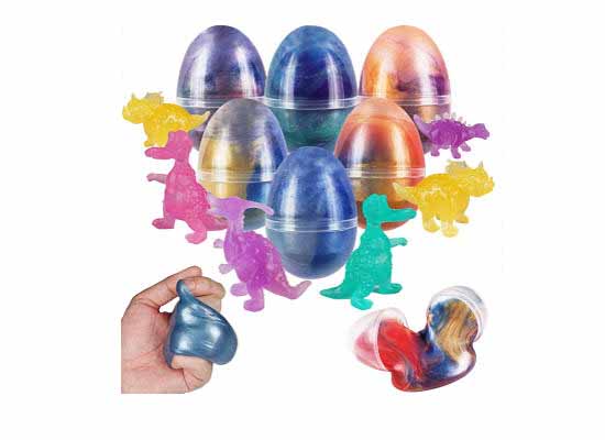 Fluffy Colorful Putty Easter Eggs 🐰 Filled with Slime