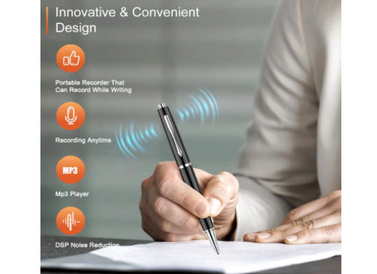 Slim-Line Voice-Activated Pen Audio Recorder ๐๏ธ