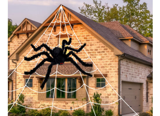Outdoor Halloween Spider 🕸 49-inch giant spider & 200-inch Spider Web!