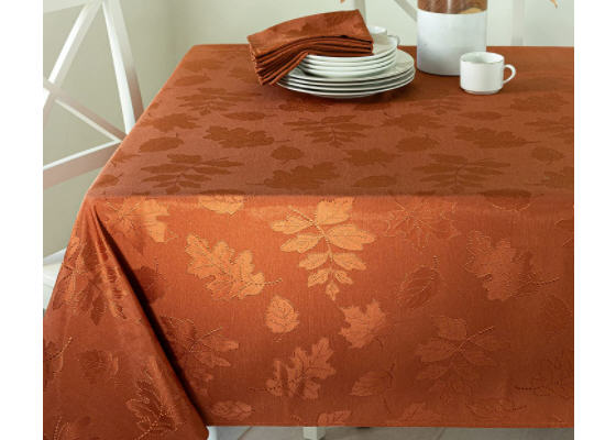 Damask Fabric Tablecloth for Fall, Harvest, and Thanksgiving ๐ฆ