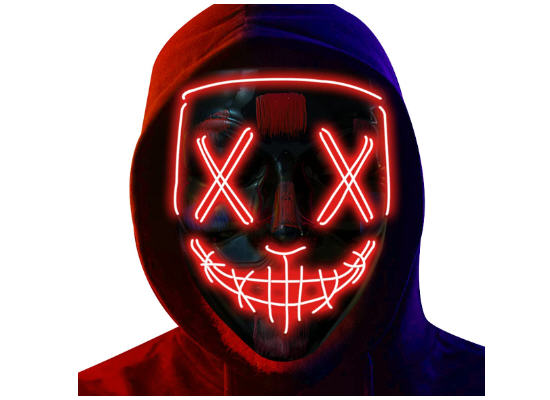 LED Light Up Mask 🎭 for Cosplay Halloween or Carnival