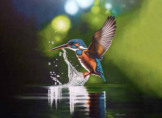 💎 The King of Splash 💎 A split-second of aquatic thievery, frozen in oil