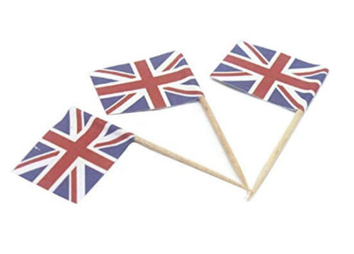 Union Jack Flag Toothpicks for Parties, Birthdays, Saint George's Day ๐ฌ๐ฌ 100 pcs