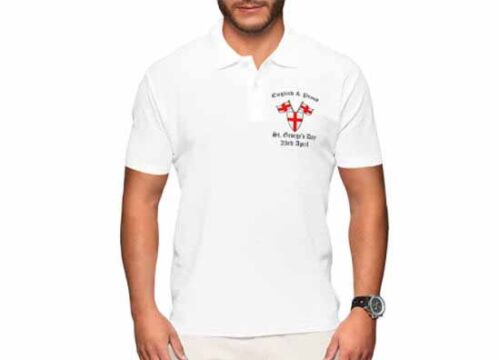 St George's Day - English and Proud ๐ฌ๐ฌ Mens Embroidered England Badge Polo Shirt