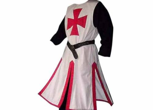 Mens Medieval Crusader Costume ๐ฌ๐ฌ Templar Knight Warrior Tunic, Red-White