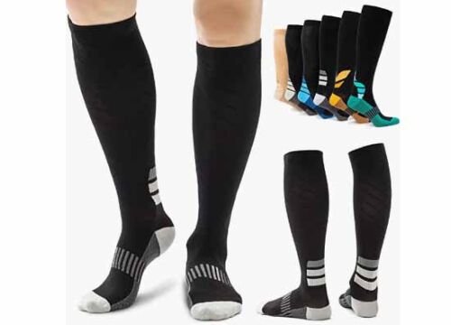 Compression Socks ✈ with Foot Massage Pad & Arch Support